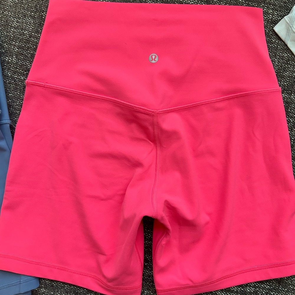 lululemon athletica Pink Athletic Shorts High-Waisted Moisture-Wicking